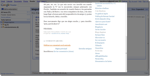 Comentar desde Google Reader