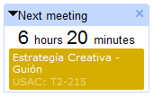 Next Meeting - Widget for Google Calendar