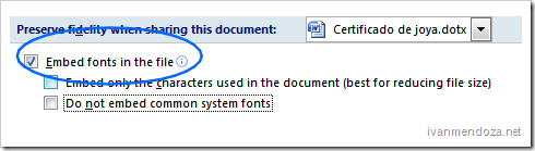 Embed fonts in the file